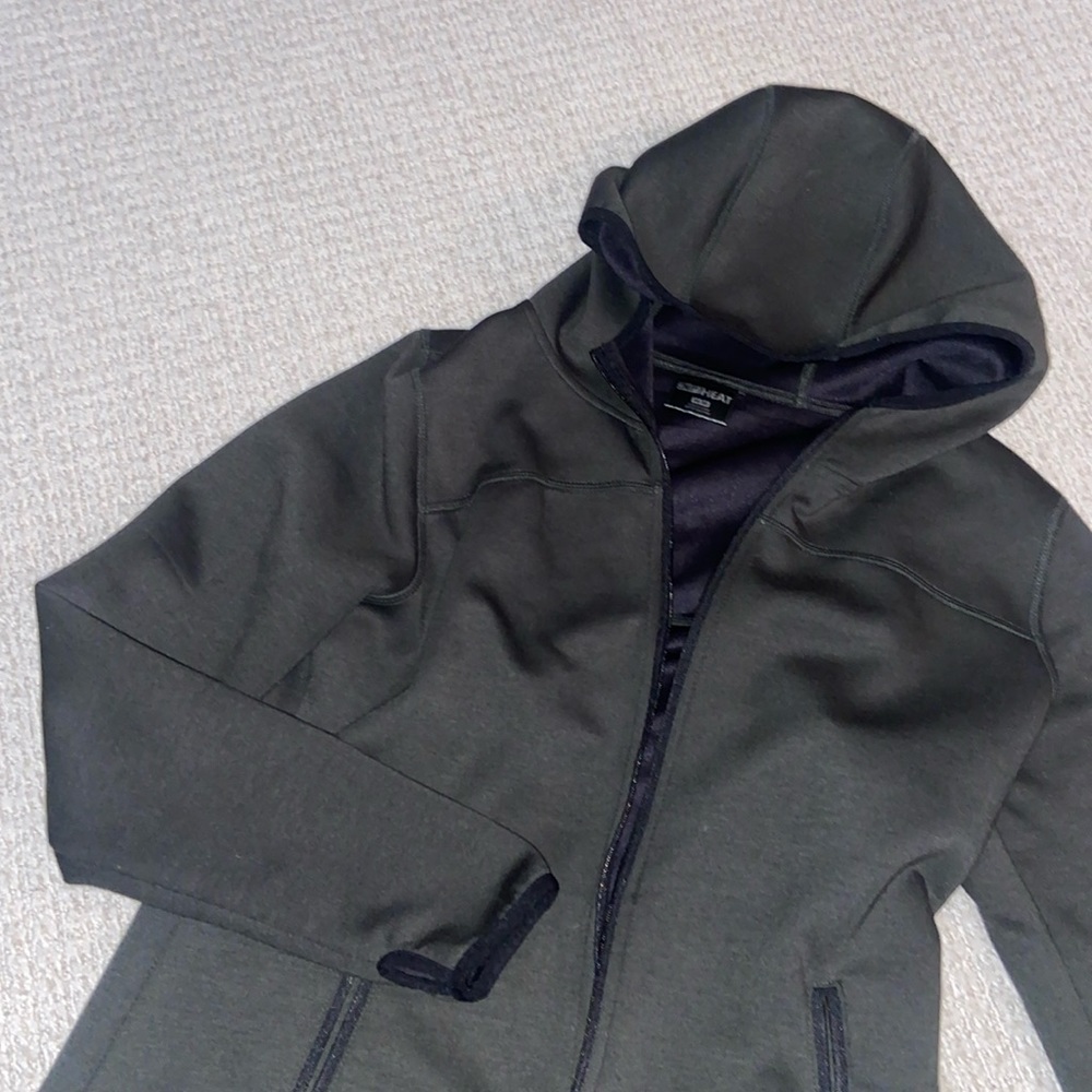 Olive Green Zip Up Sweatshirt